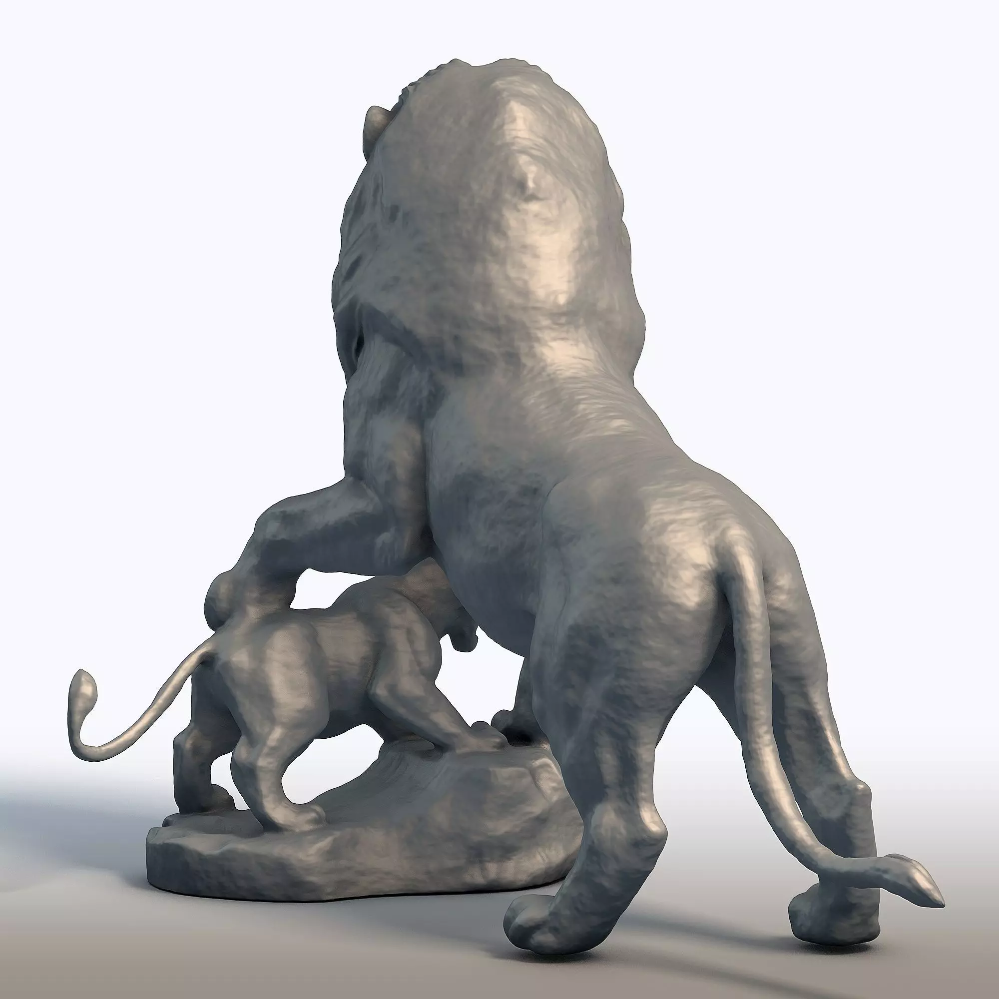 Lion King Sculpture Majestic Big Cat Statue 3D print model_5