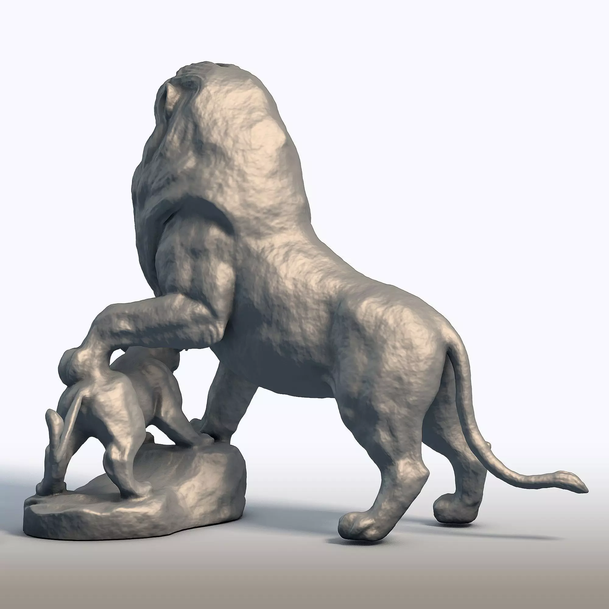 Lion King Sculpture Majestic Big Cat Statue 3D print model_4