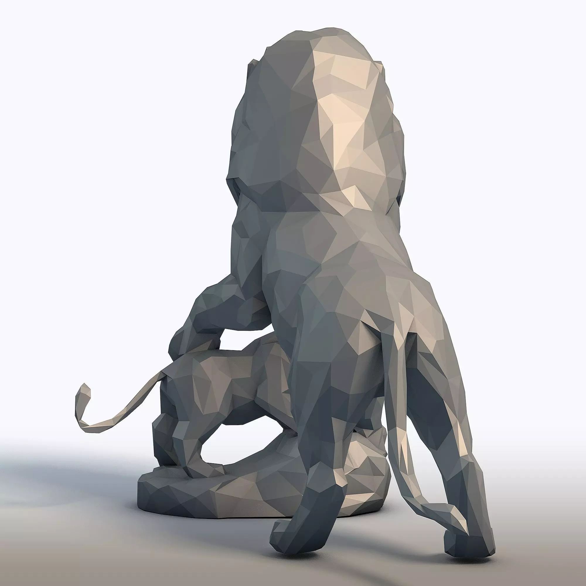Lion King Low Poly Father and Son Lions 3D print model_5