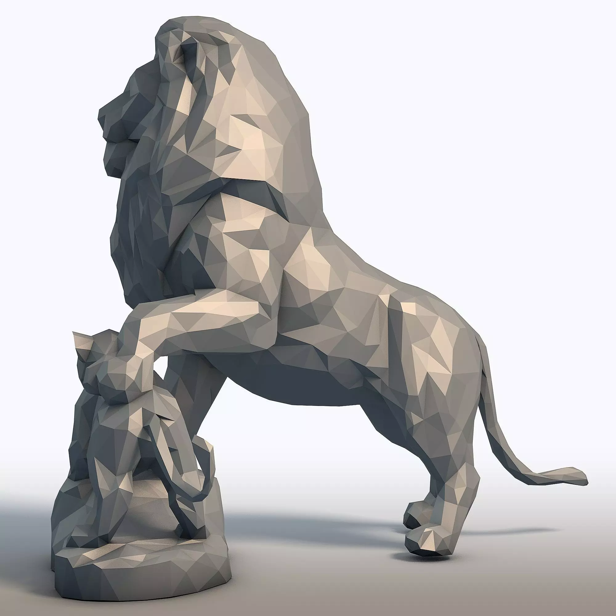 Lion King Low Poly Father and Son Lions 3D print model_3