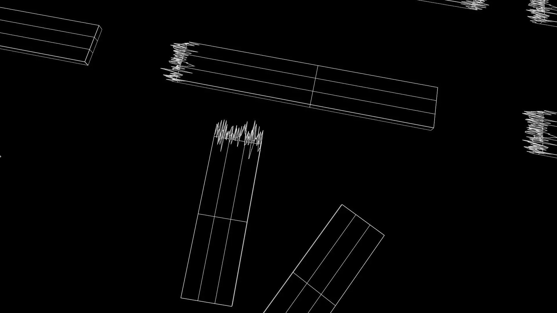 Wooden Broken Plank Damage Plank Lumber Sawdust Debris Low-poly 3D model_12