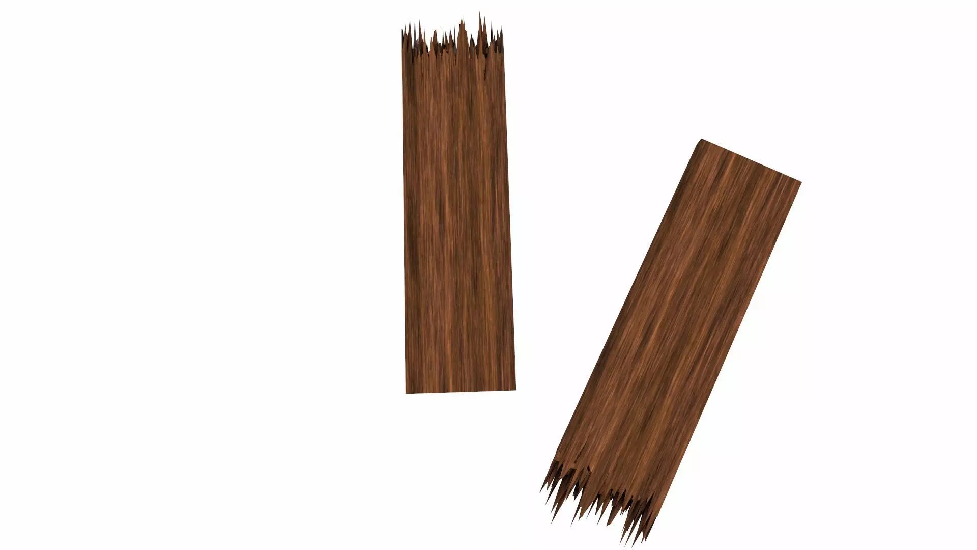Wooden Broken Plank Damage Plank Lumber Sawdust Debris Low-poly 3D model_7