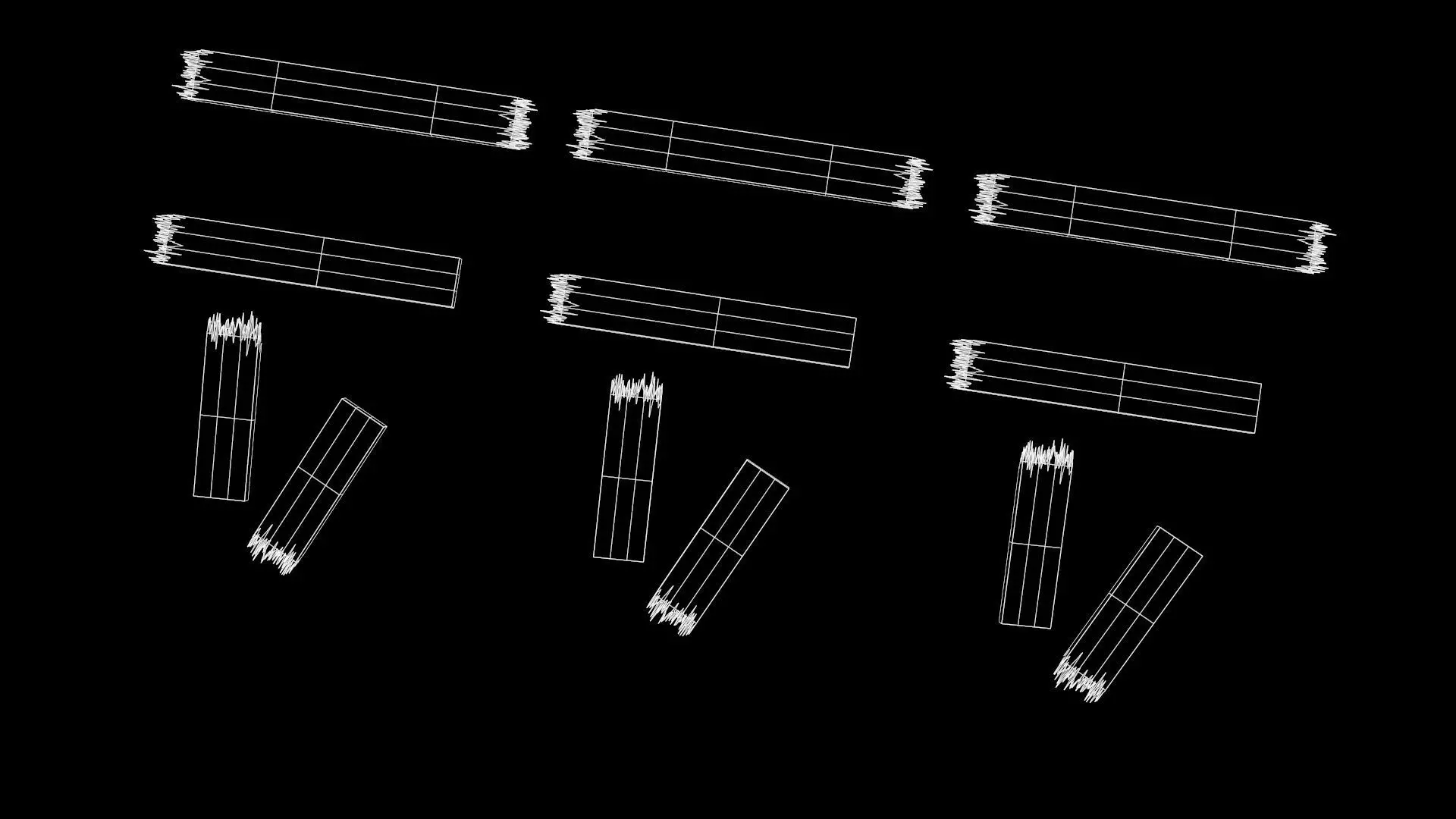 Wooden Broken Plank Damage Plank Lumber Sawdust Debris Low-poly 3D model_11