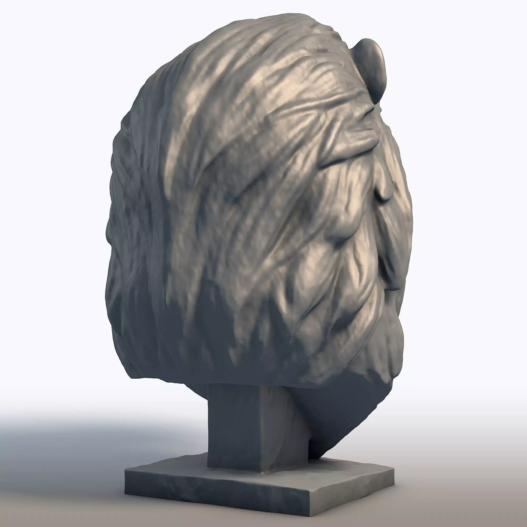 Lion Bust Sculpture Majestic Big Cat Statue 3D print model_5