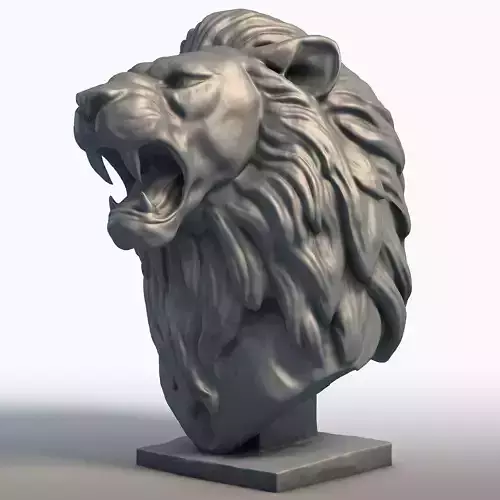 Lion Bust Sculpture Majestic Big Cat Statue