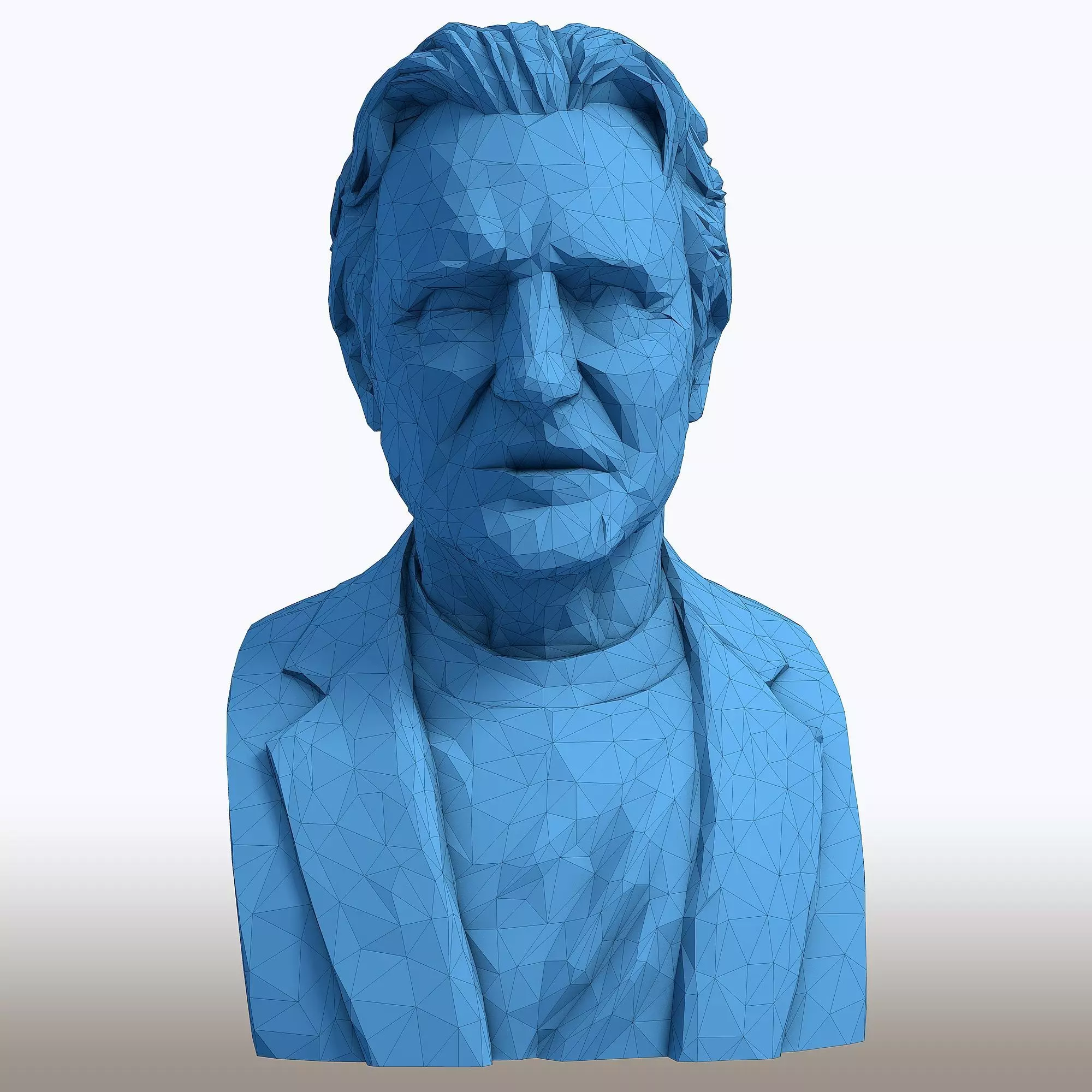 Liam Neeson Low Poly Bust Actor Portrait Sculpture 3D print model_9