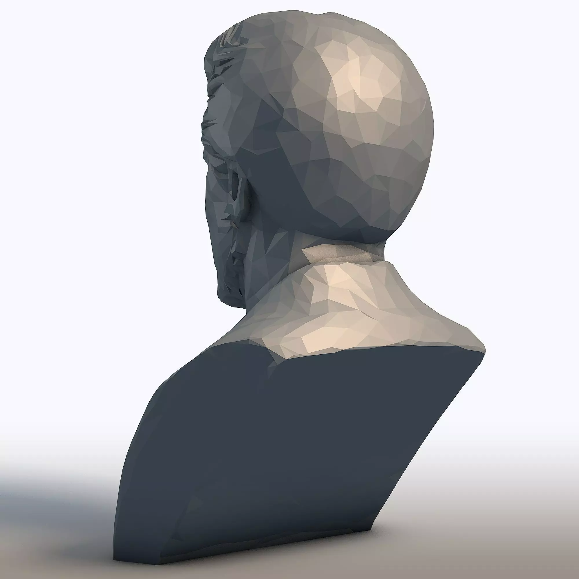 Liam Neeson Low Poly Bust Actor Portrait Sculpture 3D print model_4