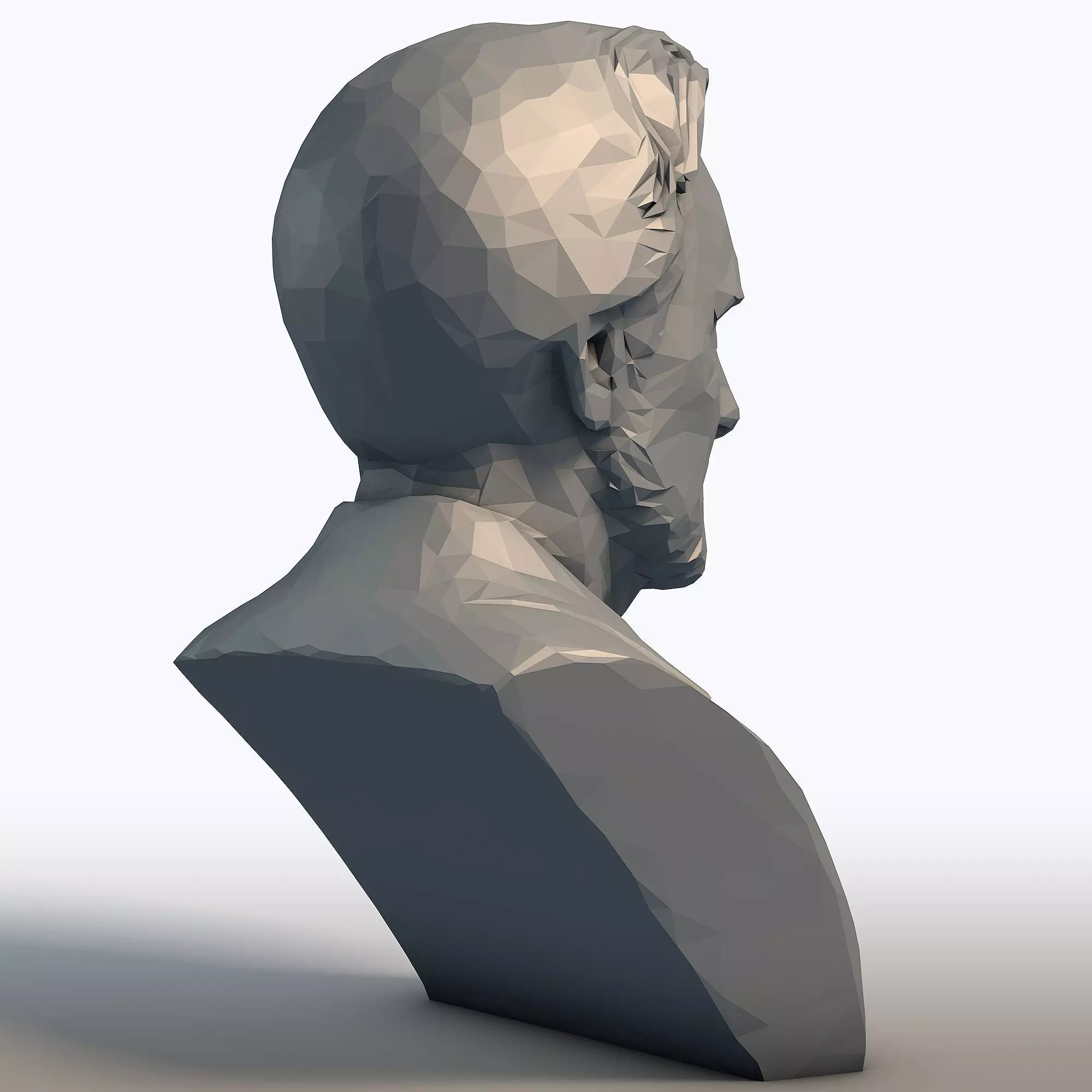 Liam Neeson Low Poly Bust Actor Portrait Sculpture 3D print model_6