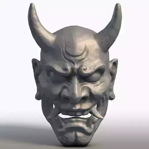 Hannya Mask 3D Model Japanese Oni Demon Mask