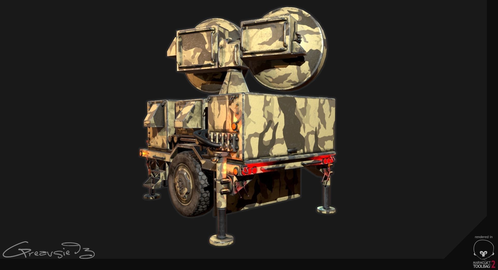 Low Poly PBR Sentinel Radar - HPIR Low-poly 3D model_5