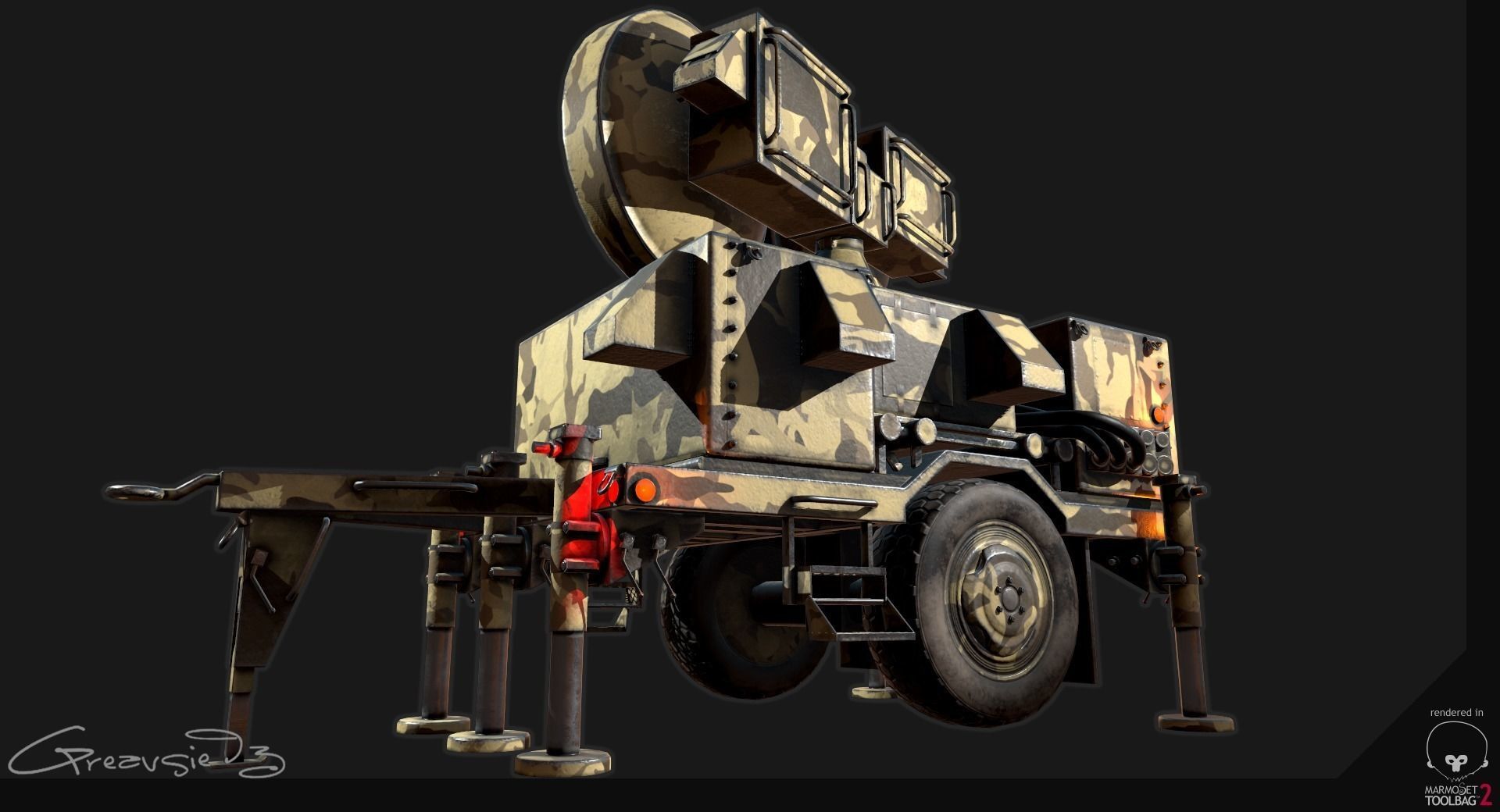 Low Poly PBR Sentinel Radar - HPIR Low-poly 3D model_13