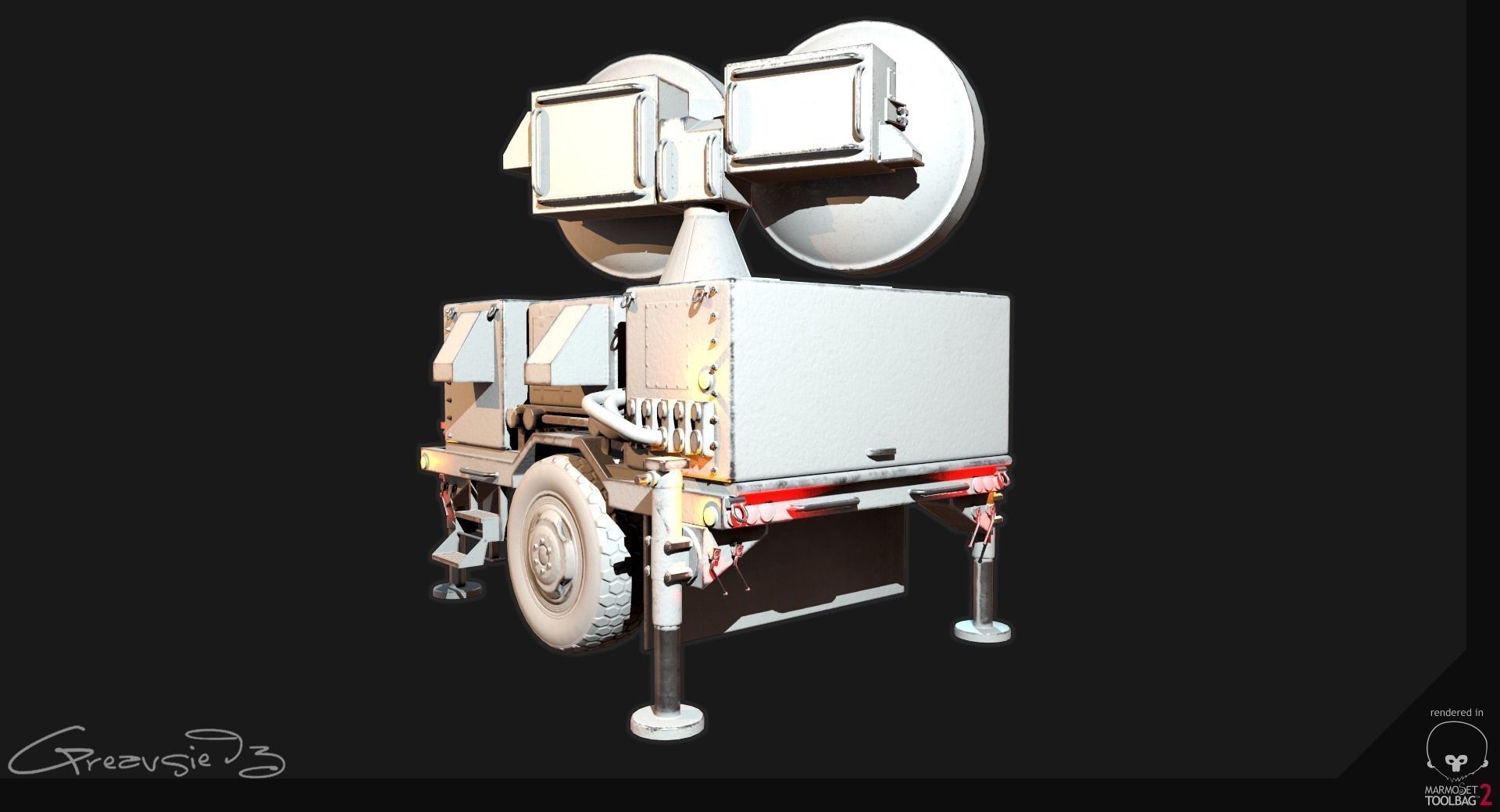 Low Poly PBR Sentinel Radar - HPIR Low-poly 3D model_8