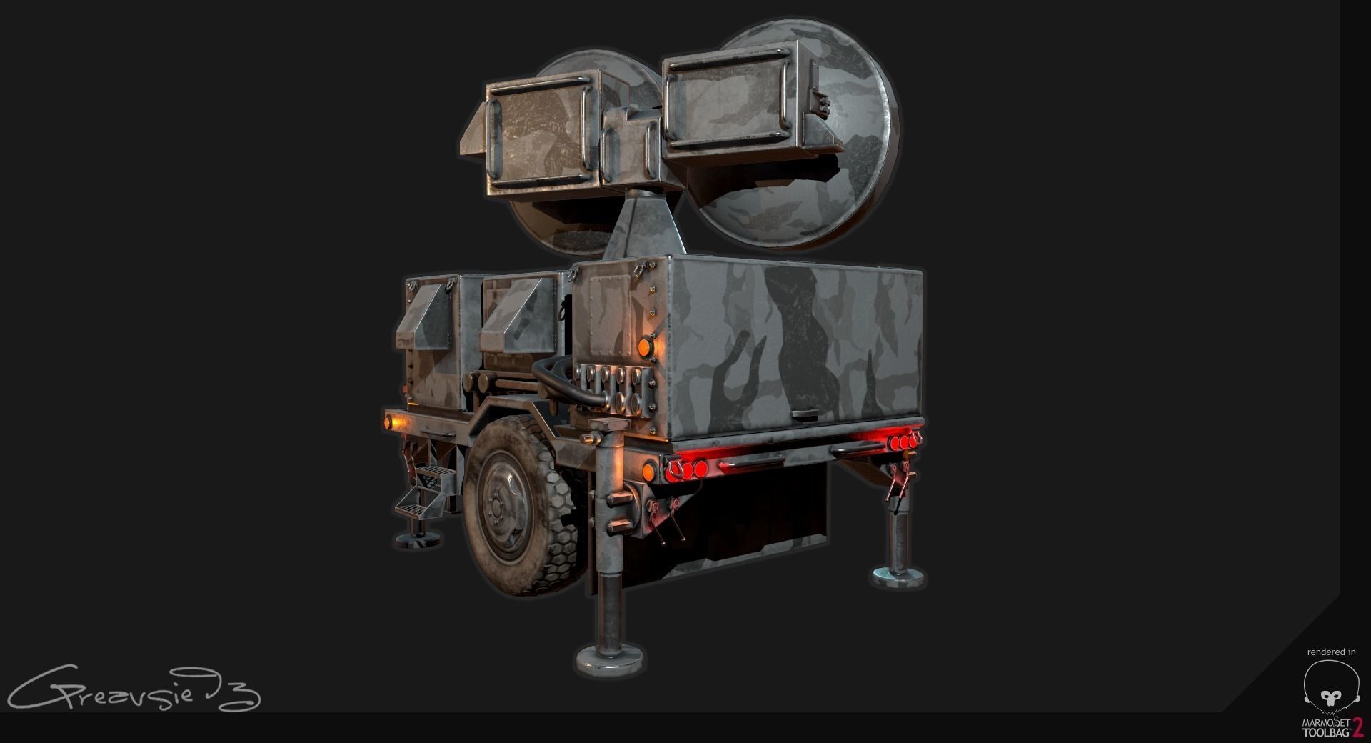 Low Poly PBR Sentinel Radar - HPIR Low-poly 3D model_6