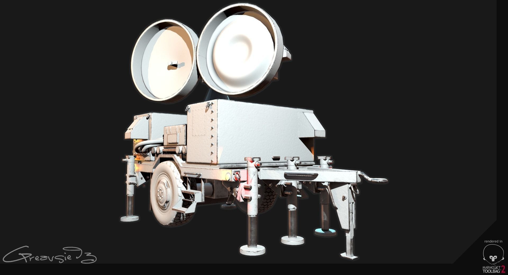 Low Poly PBR Sentinel Radar - HPIR Low-poly 3D model_3