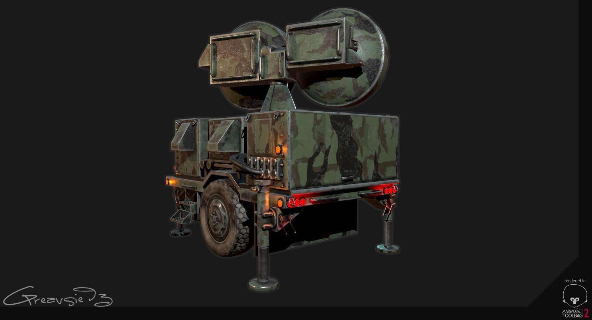 Low Poly PBR Sentinel Radar - HPIR Low-poly 3D model_7