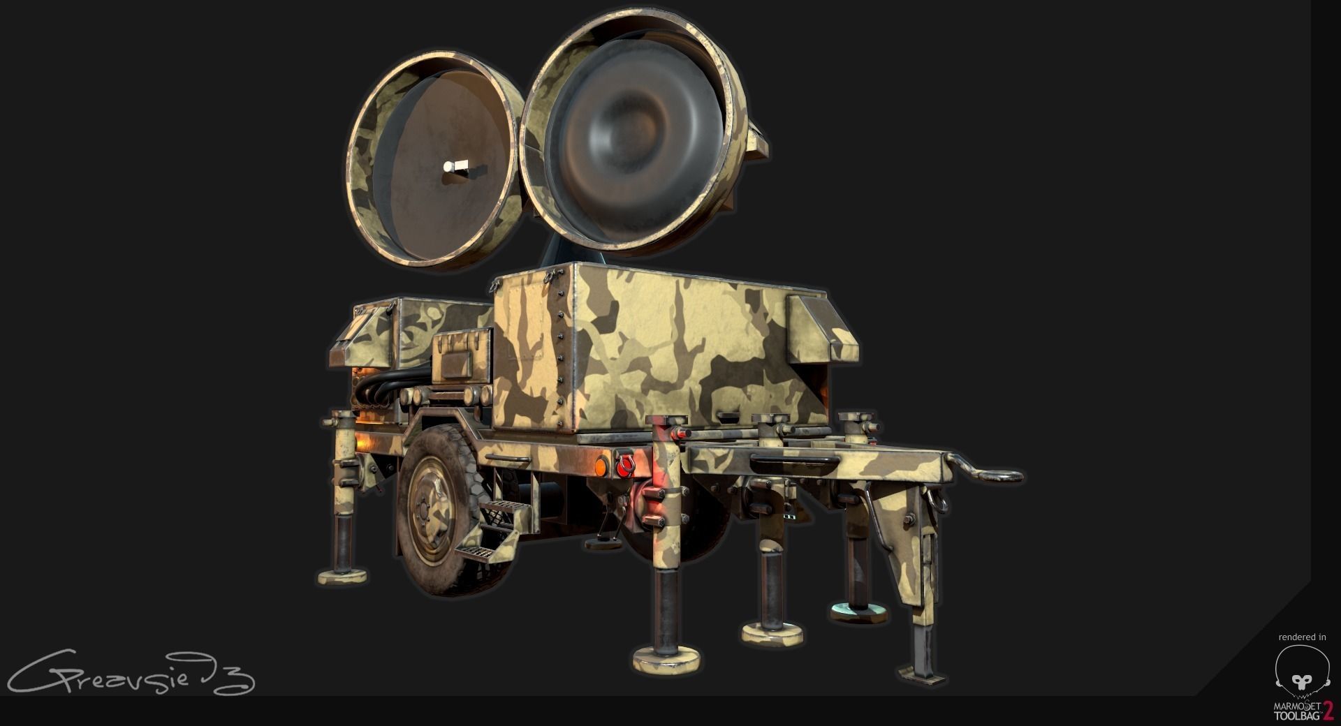 Low Poly PBR Sentinel Radar - HPIR Low-poly 3D model_0
