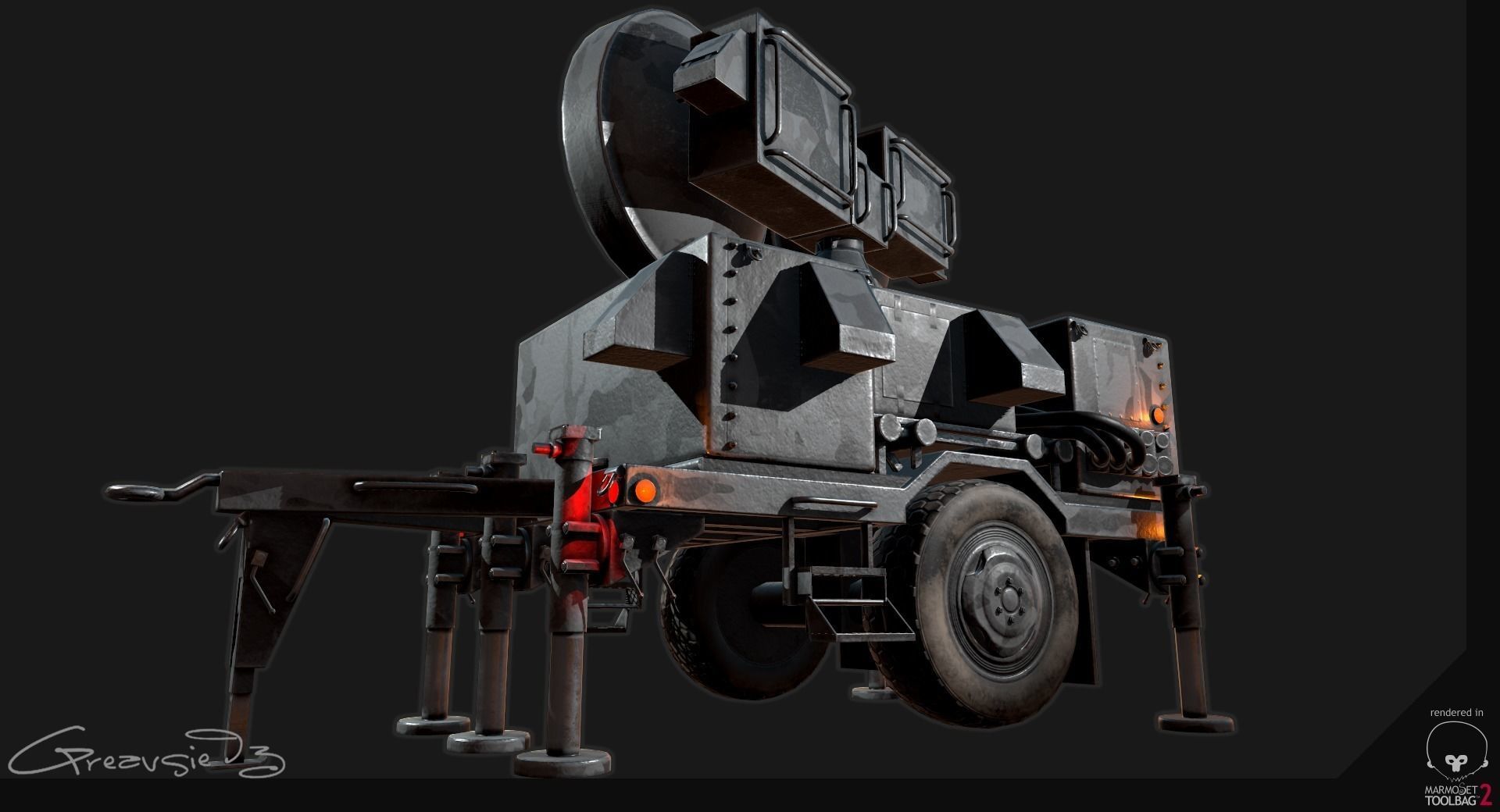 Low Poly PBR Sentinel Radar - HPIR Low-poly 3D model_14