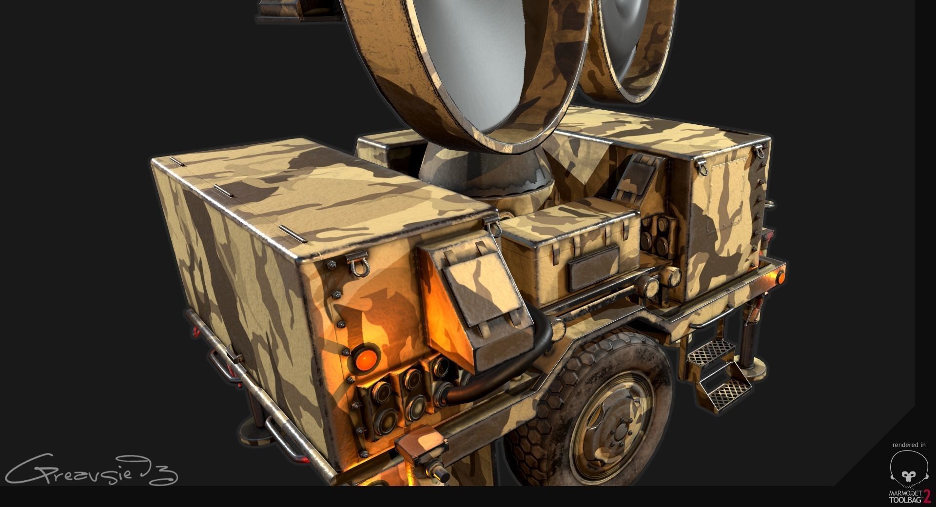 Low Poly PBR Sentinel Radar - HPIR Low-poly 3D model_10