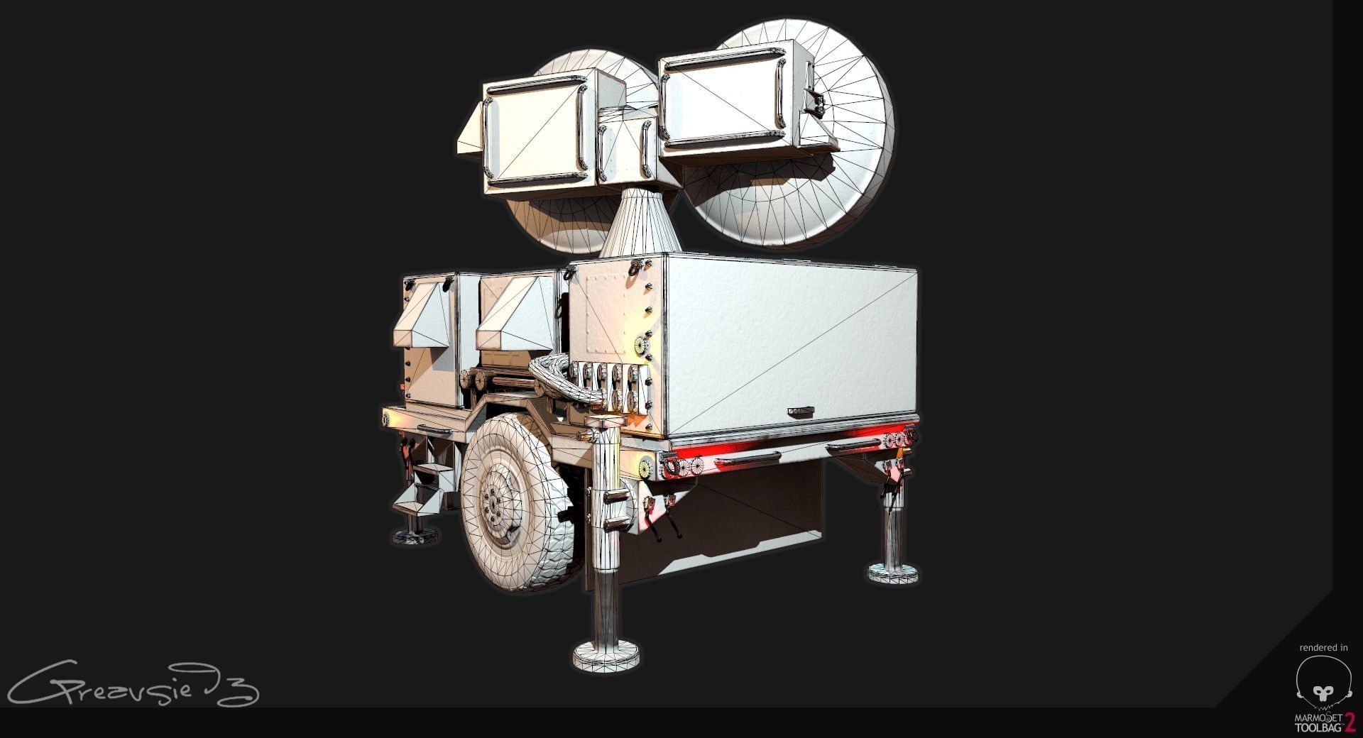 Low Poly PBR Sentinel Radar - HPIR Low-poly 3D model_9