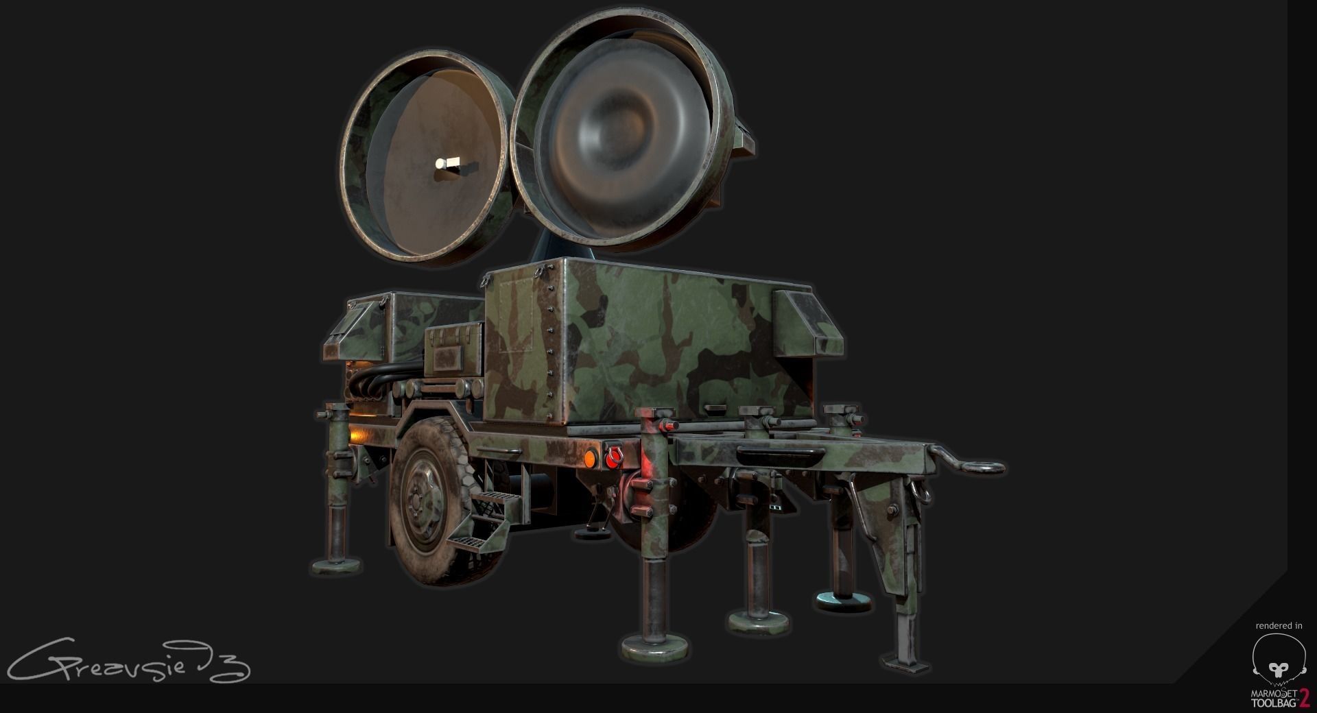 Low Poly PBR Sentinel Radar - HPIR Low-poly 3D model_2