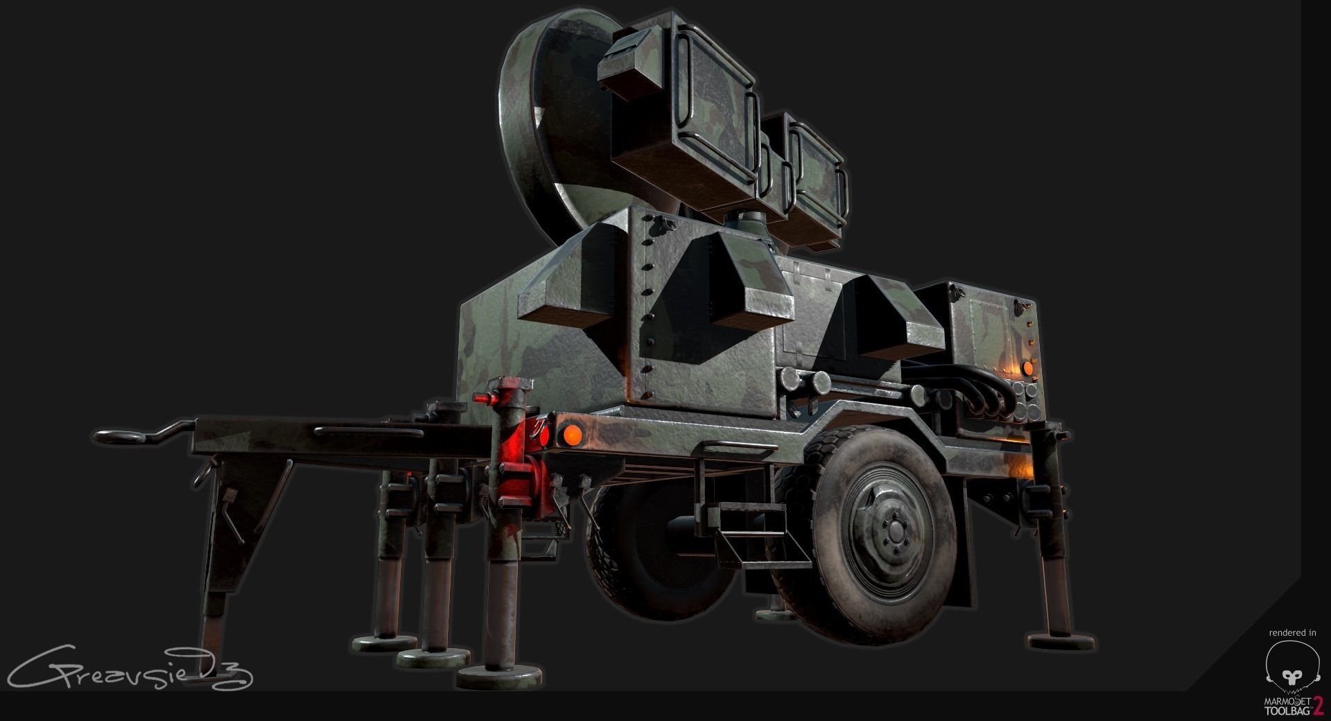 Low Poly PBR Sentinel Radar - HPIR Low-poly 3D model_15