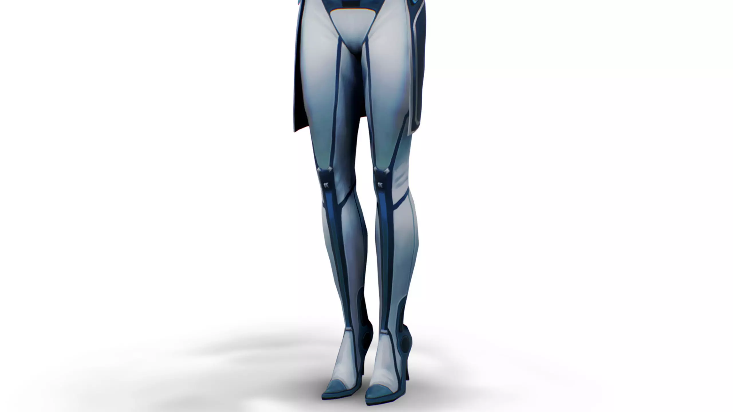 Slimy Woman Scientist - Doctor Female - Blonde Girl Commander Low-poly 3D model_9