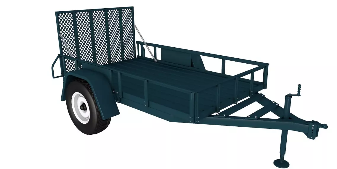 cargo trailer 3D model_0