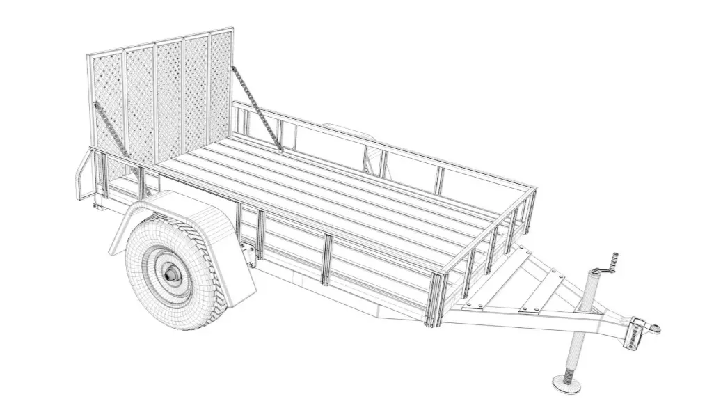 cargo trailer 3D model_8