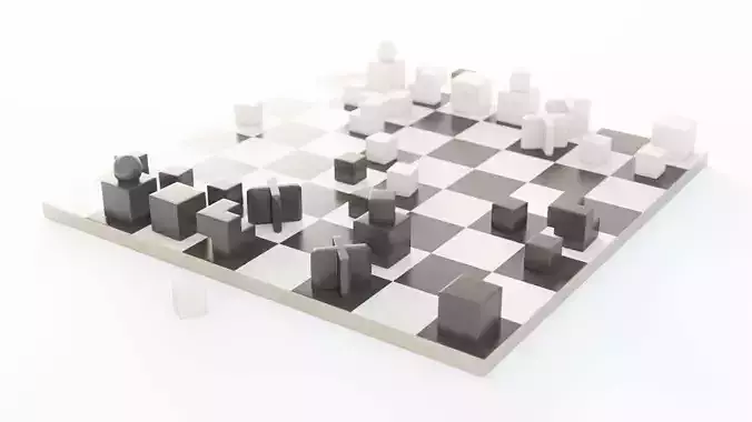 Bauhaus Chess Set 3D model