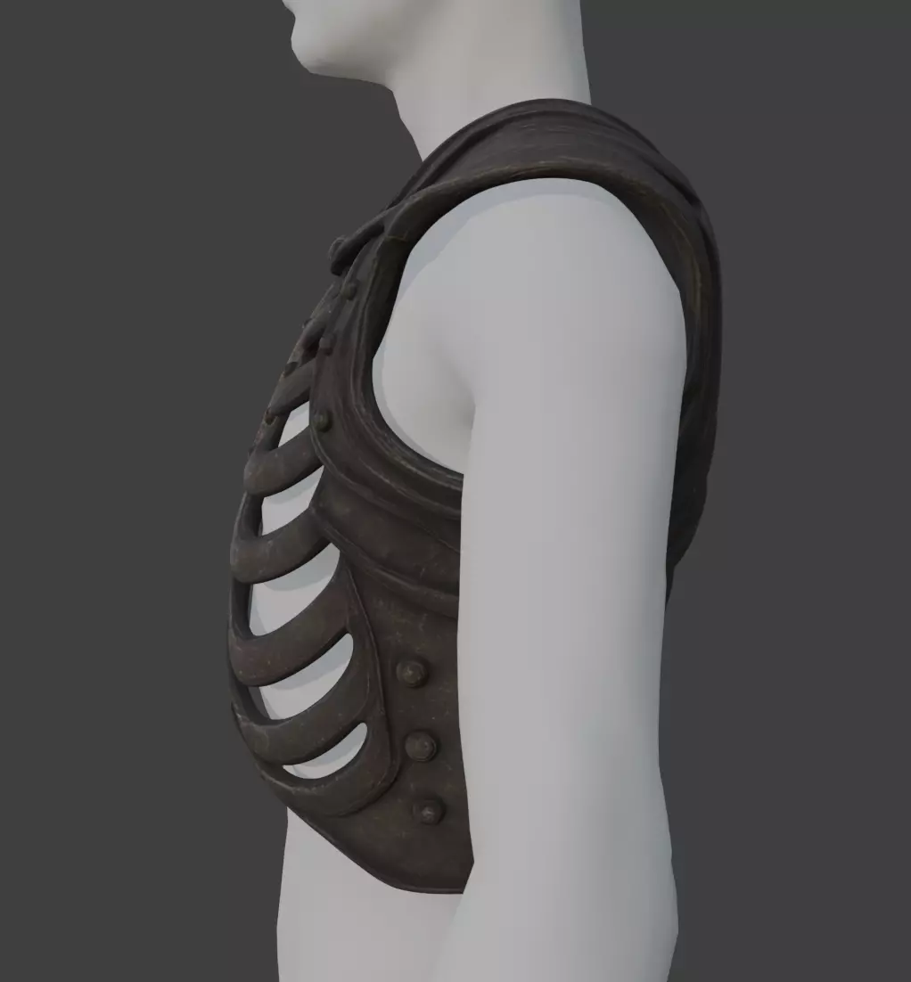 SKELETON RIB CAGE CHEST ARMOR 3D print model_2