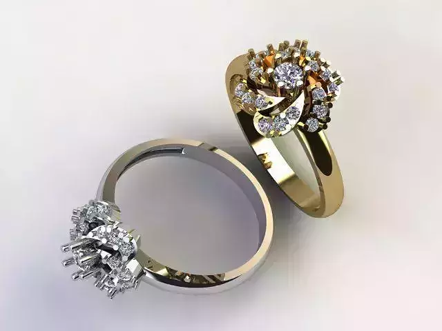  Elegant Flower Diamond Gold Ring Jewelry Design 