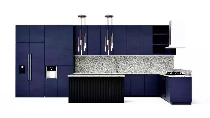 Navy Blue modern classic kitchen furniture set