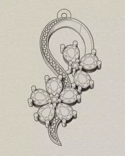 pear and round jewelry pendant