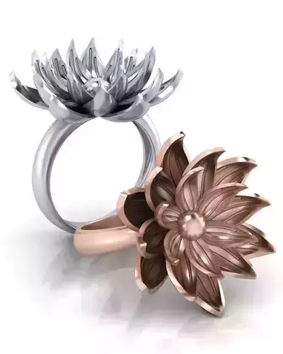 flower gold ring