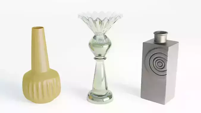 three vases Free 3D model