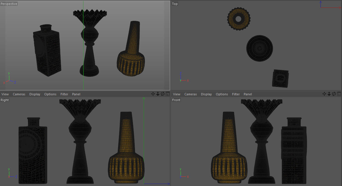three vases Free 3D model_2