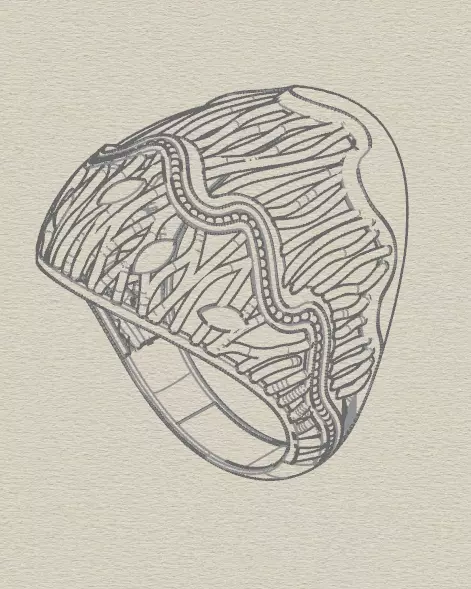 fusion gold ring luxury 3D print model_4