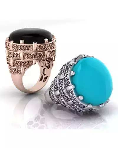 round pave setting high jewelry ring