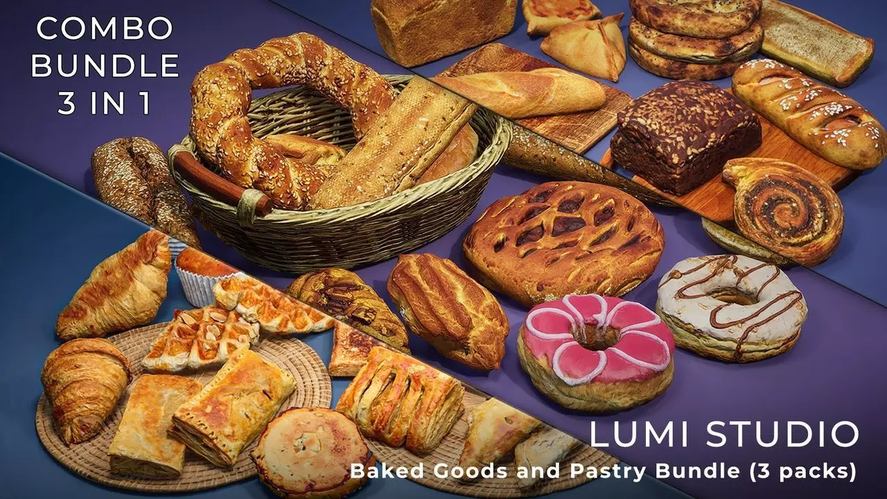 Pastry Food Bakery Bundle 3D Model Pack