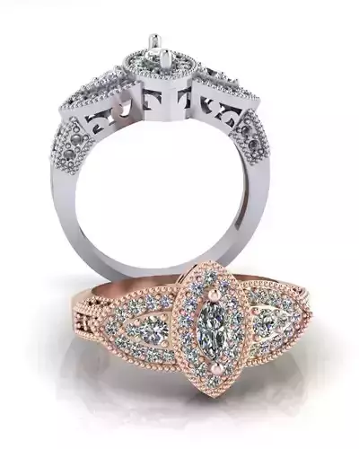 marquise halo setting engagement jewelry ring 
