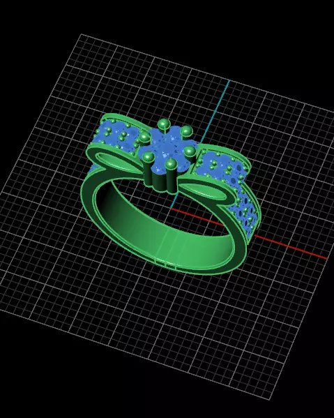 bow tie engagement jewelry ring  3D print model_1