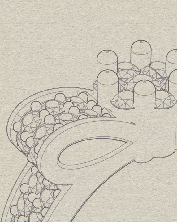 bow tie engagement jewelry ring  3D print model_5