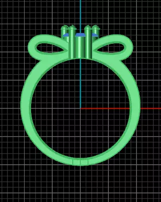 bow tie engagement jewelry ring  3D print model_7