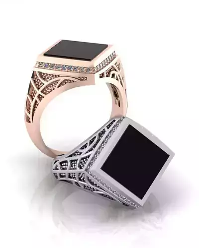 rectangle man jewelry ring