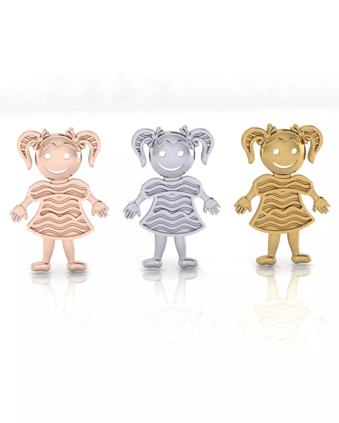 free girl gold pendant Free 3D print model