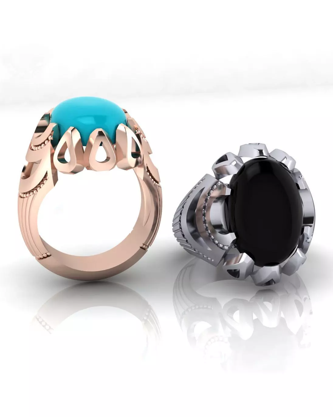 oval man jewelry ring 3D print model