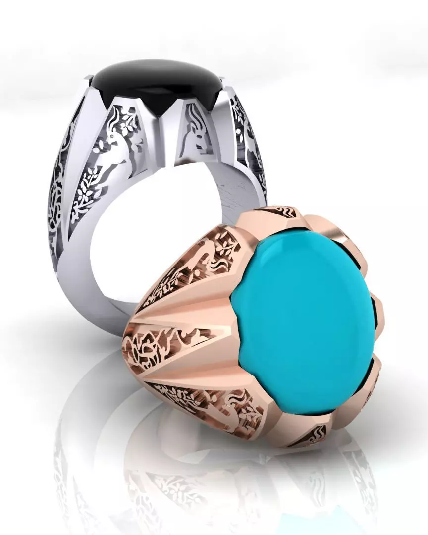 oval signet man jewelry ring 3D print model