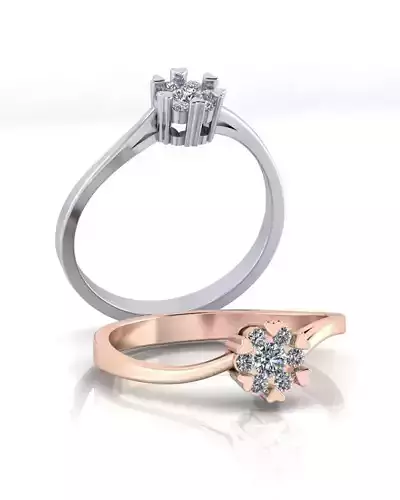 flower setting solitaire engagement jewelry ring