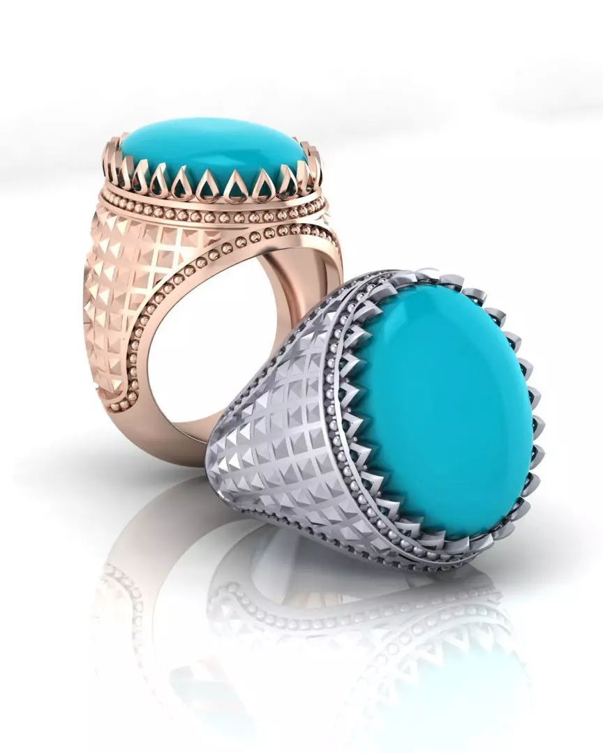 oval man jewelry ring signet 3D print model