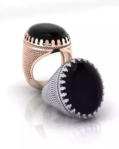 man oval signet jewelry ring